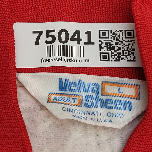 Vintage 80s Farmingdale Varsity Jacket L 22x23 Red Cropped - Picture 8 of 15